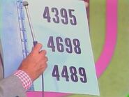 As you can see, these are not your typical average telephone numbers. These are the possible prices of the car. One is the true price, but the other two are prices of the other two in dollars & cents. They left out the decimal points to heighten the suspense.