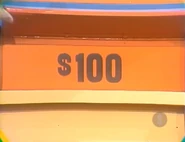 The slacks are $100 for a total of $170 in the keep column. If the wallets are $47 or more, she wins.
