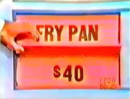 He keeps the fry pan. The cosmetics are $40, and goes into the give column.
