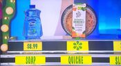 He says the La Terra Fina cheddar & broccoli quiche is less expensive than the Dial liquid antibacterial spring water hand soap.