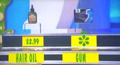 Elisabet says the Wrigley's 5 peppermint cobalt gum is less expensive than the Difeel Tea Tree premium hair oil.