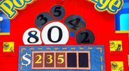 He says the fourth number is a 4 but is incorrect. The car is now $1.25.