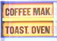 The next two prizes are a toaster oven and a coffeemaker.