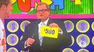 On his first punch, he has $500. He decides to throw it away.