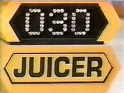 He bids $30 on the juicer and is exactly right! In addition to also winning the can opener he previously missed, he picks cards #30 and #3.