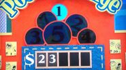She says the third number is a 4 but is incorrect. The car is now $1.00.