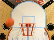 His first shot went upper left.