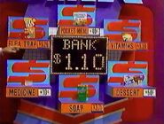 He has $1.10 in the bank, but even though he has that much to win, he has one more choice to go. So long as he doesn't lose 20¢ or more, he's good.