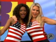 Lanisha & Gabrielle dressed in USA tank tops.