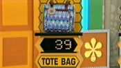 He bids $20 on the tote bag with a difference of $19.