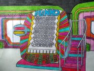 along with a custom drawing of the Plinko board...