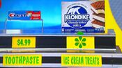 He says the Klondike Sandwiches classic vanilla ice cream treats are more expensive than the Crest Plus Cinnamon Expressions whitening cinnamon toothpaste.