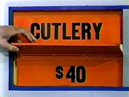 She keeps the cutlery. The sweeper is $40 and goes into the Give column.
