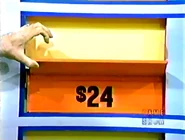 The shoes are $24 for a total of $49 thus far. If the cooker is $63 or more, he wins.