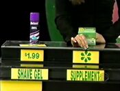 She says the Garlique cholesterol supplement is more expensive than the Barbasol shaving gel.