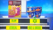 She says the Kraft Macaroni & Cheese 4pk original mac & cheese cups are more expensive than the Mom's Best Cereals toasted cinnamon squares cereal.