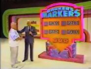 Here's former host Bob Barker and a contestant playing "Barker's Markers".