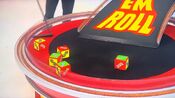 On her first roll, she has 1 dollar sign and $3,500. She decides to roll again.