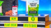 Jeffrey says the Harvest Snaps lightly salted green pea snacks are less expensive than the Country Crock dairy-free plant cream.