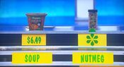 He says the Spicely organic nutmeg is more expensive than the Panrea chicken tortilla soup.