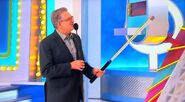 Drew gets the Plinko stick.