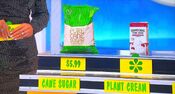 Jeffrey says the Country Crock dairy-free plant cream is more expensive than the Zulka pure cane sugar.
