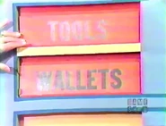 The last two prizes are wallets and tools.