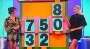 She decides to skip the free digit and guesses $750.
