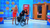 Here is proof that a contestant in a wheelchair had won a treadmill.