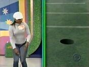 And fortunately, the contestant has also made her putt.