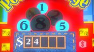She says the third number is an 8 but is incorrect. The car is now 50¢.