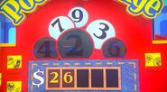 Arlene says the third number is a 4 but is incorrect. The car is now 50¢.
