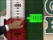 Stopped the range finder at the right moment! Notice Bob Barker's finger pointing to the price and where the range finder stopped.