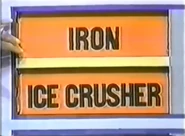 The next two prizes are an ice crusher and an iron.