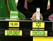 She says the Wonderful Wand cream concealer is less expensive than the Garlique cholesterol supplement.