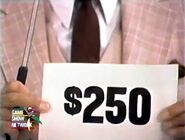 On her second & last punch, she has another $250.