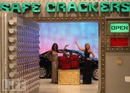 Here's a Safe Crackers playing for a Car (and luggage) from the "Hall of Fame" $1,000,000 Spectacular on May 22, 2004 (#018SP) & notice that the safe background is missing