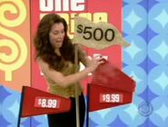 And finally, the price of the vitamins. For the first time in a long time, and for the first time in Drew's era, a contestant has gotten all 6 products right! She not only gets her $500 bonus, but she also gets to put right up by the hole!