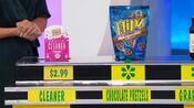 She says the Flipz milk chocolate covered pretzels are more expensive than the Lemi Shine washer cleaner.