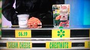 Lauren says the Gefen roasted chestnuts are less expensive than the Philadelphia cream cheese.