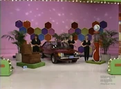 Noel is playing for a Mazda GLC sedan, PLUS a Berkilne recliner and a replica gas pump aquarium, a prize package worth $11,324.