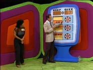 Okay, now it says $92, when again, it's supposed to say $99. Sheesh! Did someone fall asleep in math class?! Anyway, she keeps the hair dryer, drill, and jeans no matter what. But if they total $99 or more, she wins the trip to Greece.