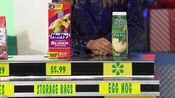 Vernee says the Alta Dena Holiday egg nog is less expensive than the Hefty Gallon Slider storage bags.