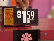 Second, she picks the Alpine Spiced cider mix.