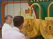 On the first lock, he can't insert the key properly into it. He thinks it wouldn't open it, so he goes on to the second lock.