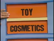 The next two prizes are cosmetics and a toy.