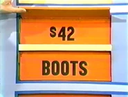 He keeps the boots. The battery is $42 and goes into the give column for a total of $72.