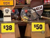 The price of the tennis racquet is $50.