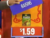 ...and for his second try, due to Bob's goof, picks the raisins!