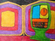 a custom drawing of the Clock Game with the more familiar color pattern